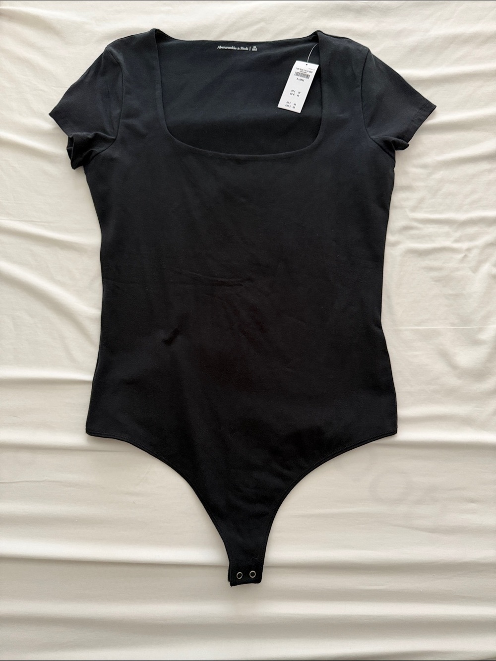 Abercrombie & Fitch Black Scoop Neck Short Sleeve Bodysuit